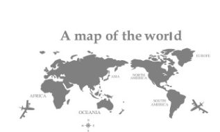 Gadget Gerbil Gray / 176X86 A Map Of The World Wall Sticker