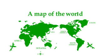Gadget Gerbil Green / 176X86 A Map Of The World Wall Sticker
