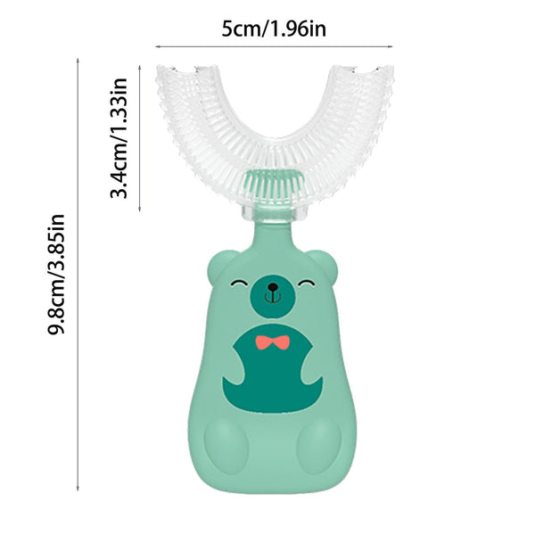Gadget Gerbil Green / 2-6 years old Bear U-Shaped Kids Toothbrush