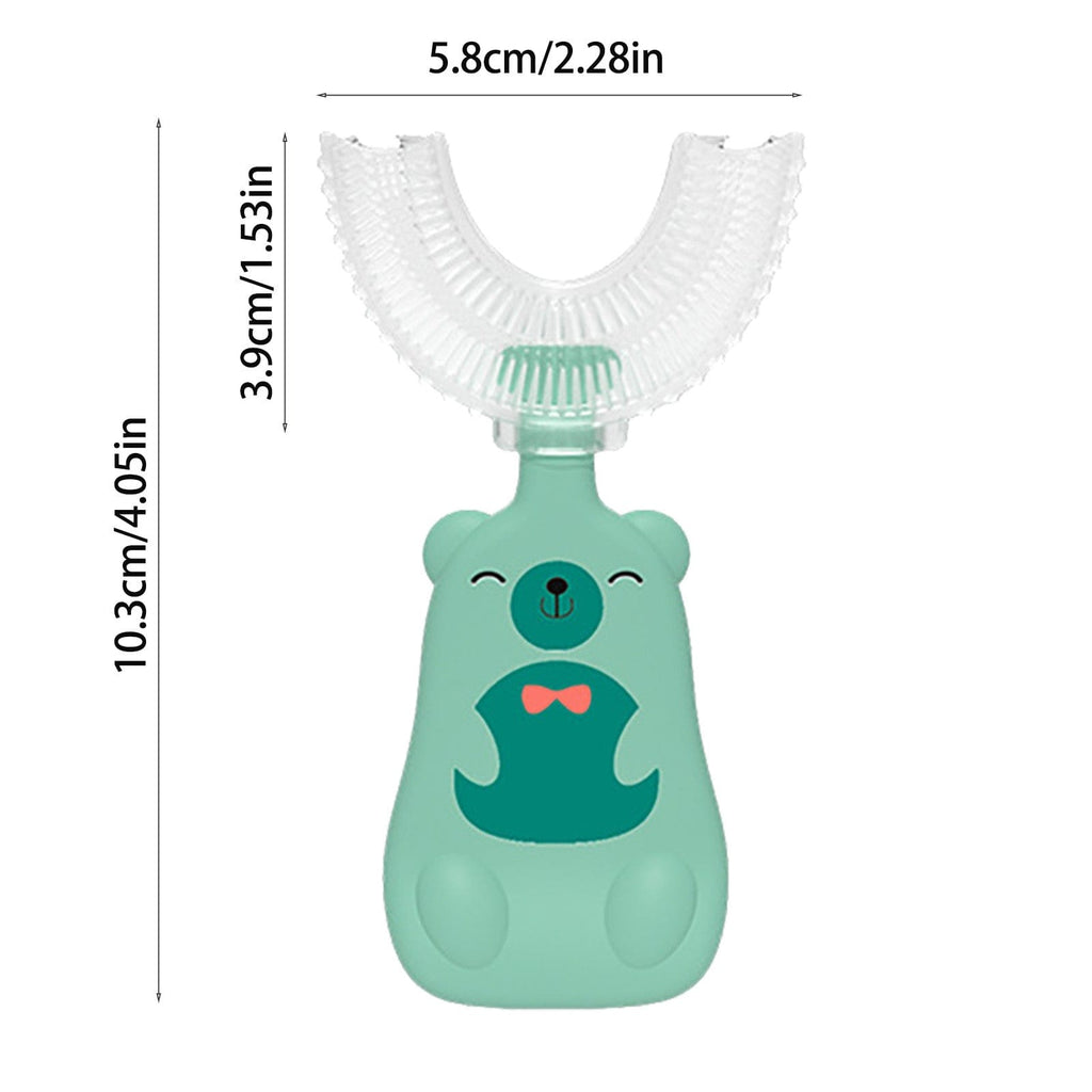 Gadget Gerbil Green / 6-12 years old Bear U-Shaped Kids Toothbrush