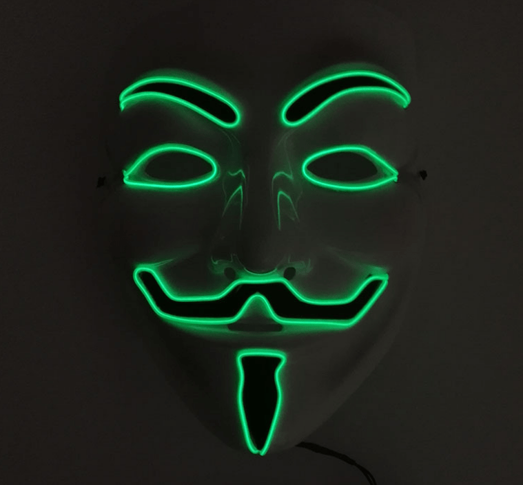 Gadget Gerbil Green / B New LED Guy Fawkes Mask