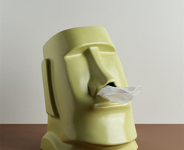 Gadget Gerbil Green Easter Island Head Tissue Box