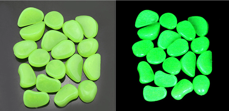 Gadget Gerbil Green green / 100pcs Glow In The Dark Garden Pebbles