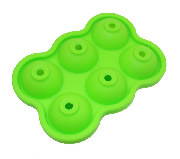 Gadget Gerbil Green Large Ice Cube Maker Silicone Mold 6 Cell Big Sphere Ice Ball Tray Whiskey Wine Cocktail Party Bar Accessories