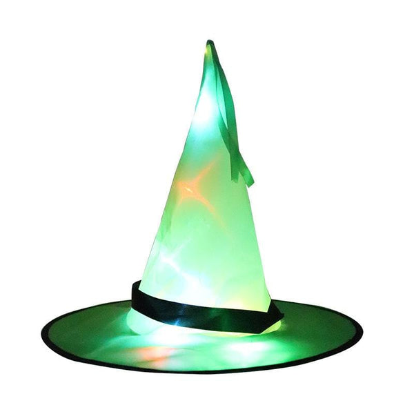 Gadget Gerbil Green LED Light Up Witch Hat