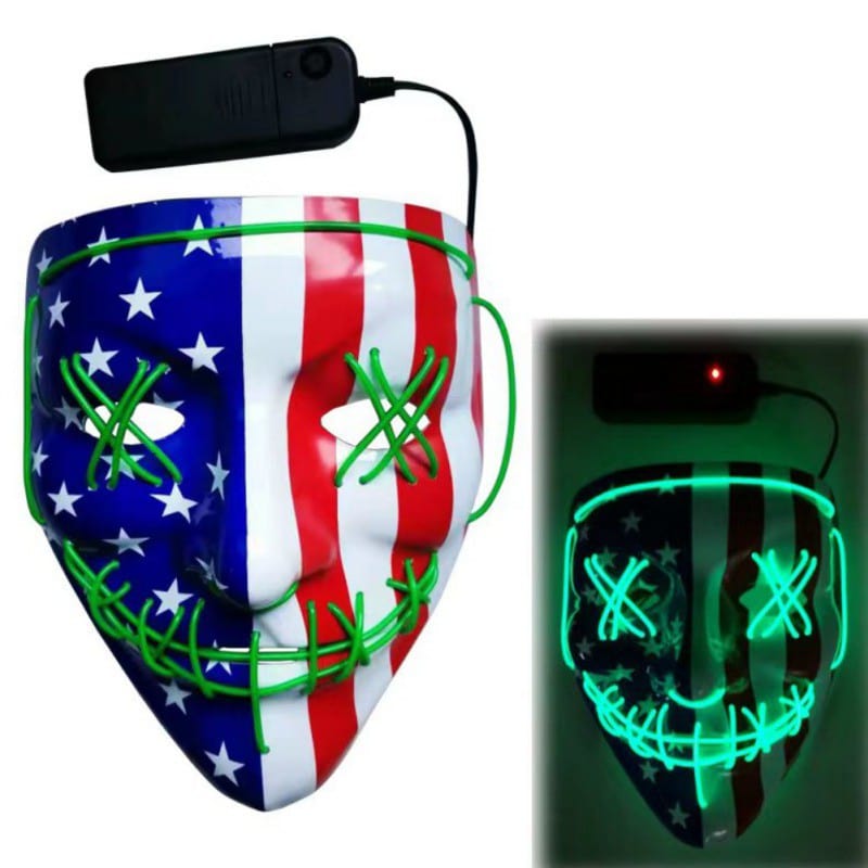 Gadget Gerbil Green LED USA Flag Purge Mask