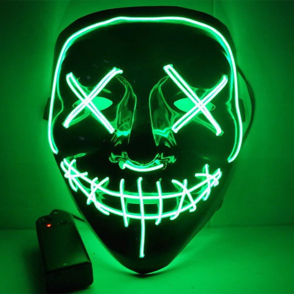 Gadget Gerbil Green Light Up LED Purge Mask