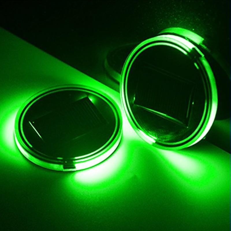 Gadget Gerbil Green / S Solar Powered LED Cup Holder Lights