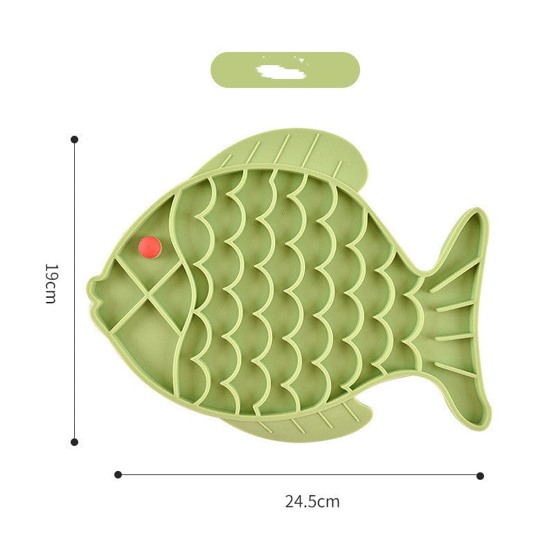 Gadget Gerbil Green Silicone Fish Shaped Slow Feeder Pet Mat