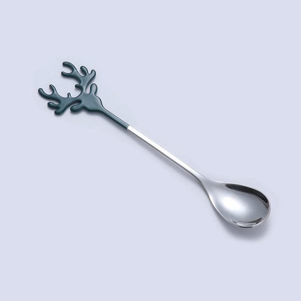 Gadget Gerbil Green Silver Stainless Steel Elk Coffee Spoon