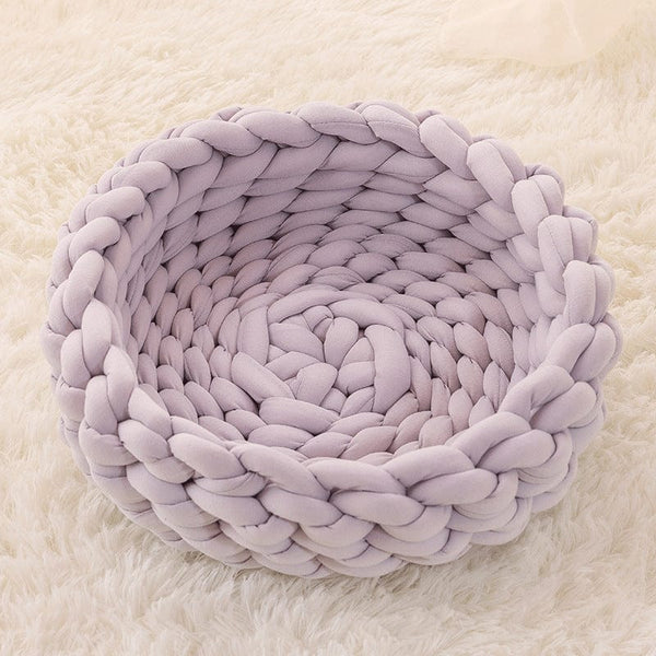 Gadget Gerbil Grey / 30cm Cat House Cushion Soft Long Plush Warm Pet Mat Cute Kennel Cat Sleeping Basket Bed Round Fluffy Comfortable Touch Pet Products