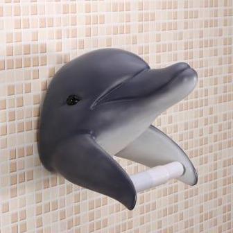Gadget Gerbil Grey Dolphin Toilet Paper Holder