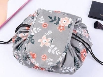 Gadget Gerbil Grey Flower Print Collection Drawstring Makeup Storage Bag
