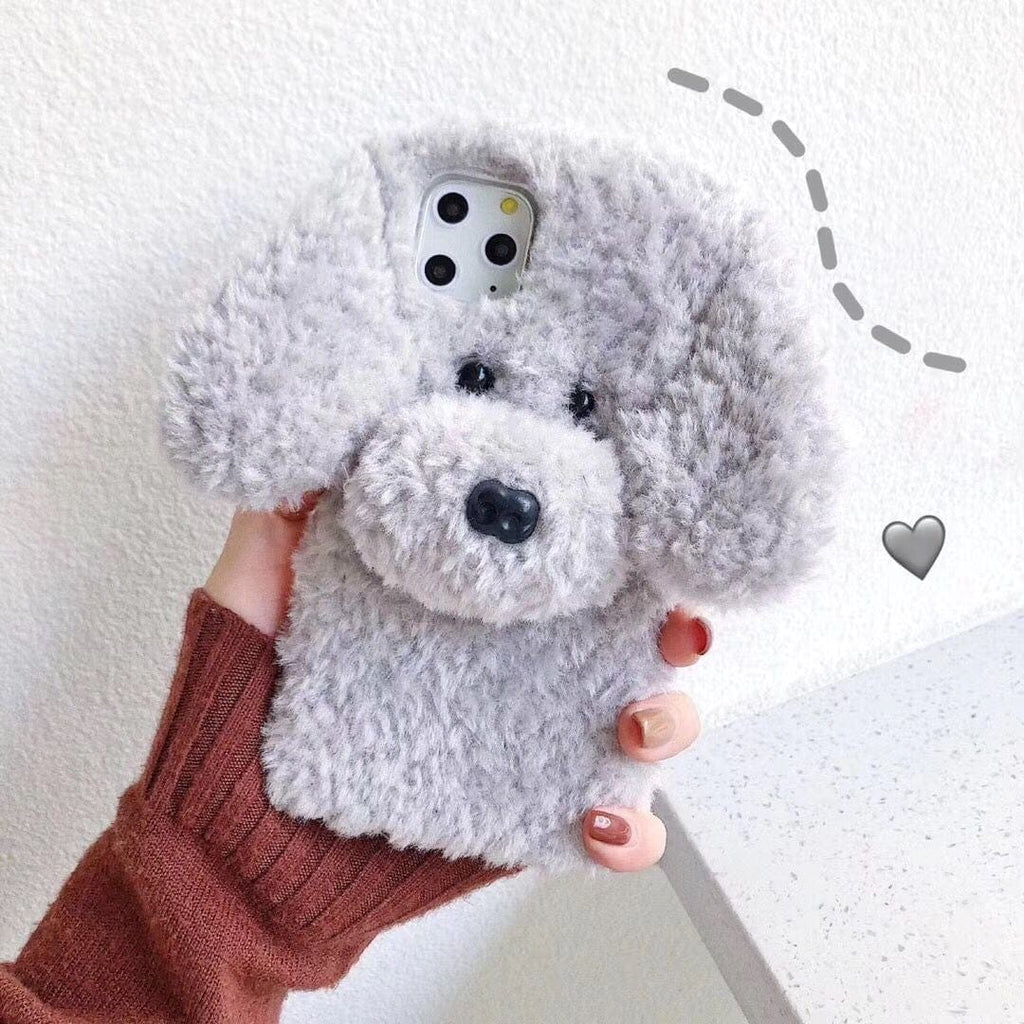 Gadget Gerbil Grey / IPhone11 pro max Hot Super Cartoon 3D Plush Teddy Pet Dog Cute Soft Phone Case Back Cover