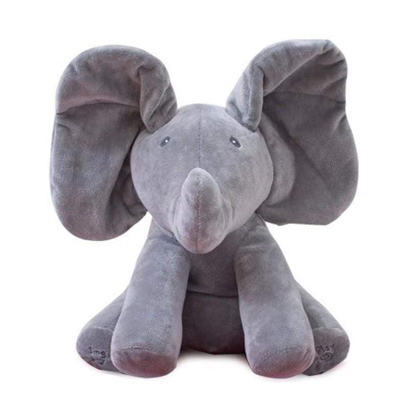 Gadget Gerbil Grey Peek A Boo Elephant Plush Toy