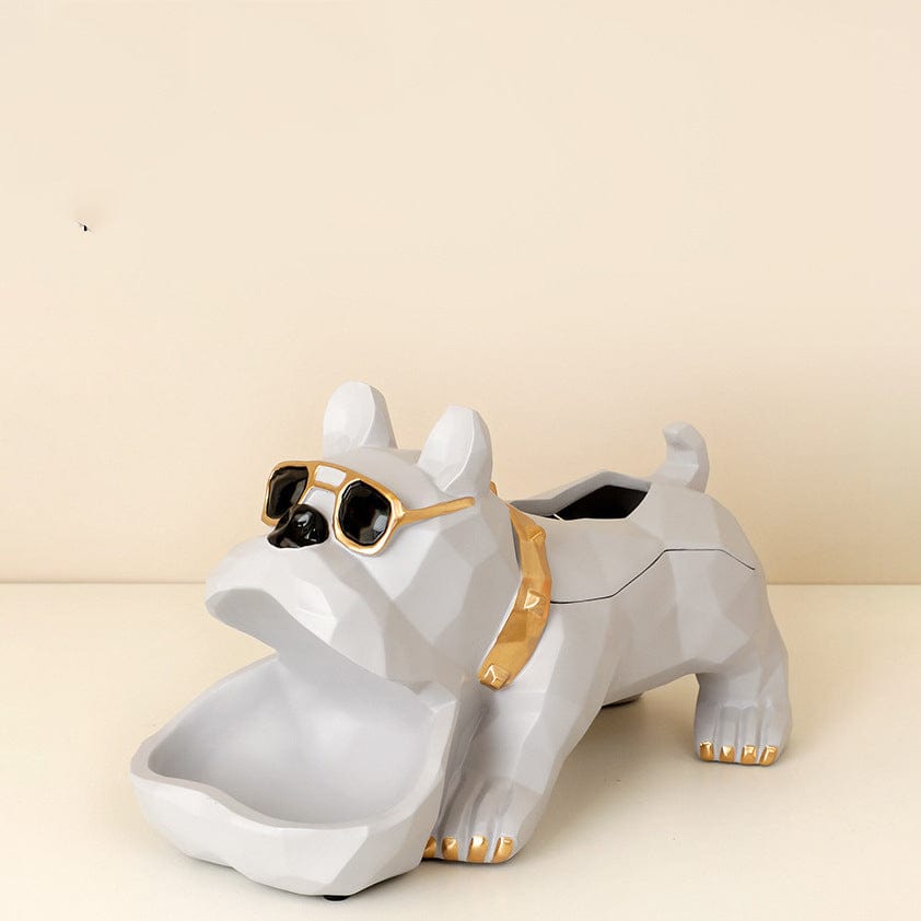 Gadget Gerbil Grey Resin French Bulldog Tissue Storage Box