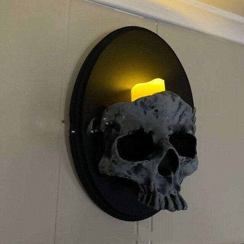 Gadget Gerbil Halfskeleton candlestick Skull Wall Sconce Candle Holder
