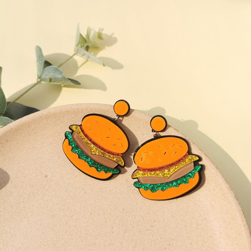 Gadget Gerbil Hamburger Pendant Earrings