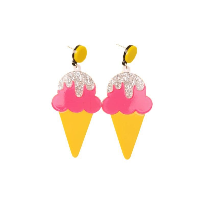 Gadget Gerbil Ice Cream Cone Pendant Earrings