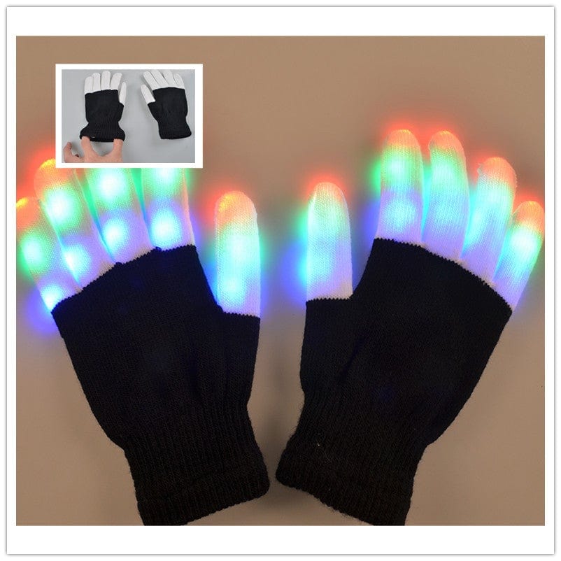 Gadget Gerbil Led Glowing Gloves Rainbow Glowing Gloves