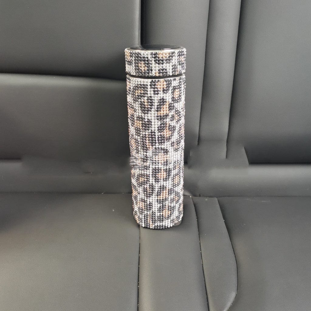 Gadget Gerbil Leopard Print Gold / 500ml Rhinestone Thermos Bottle