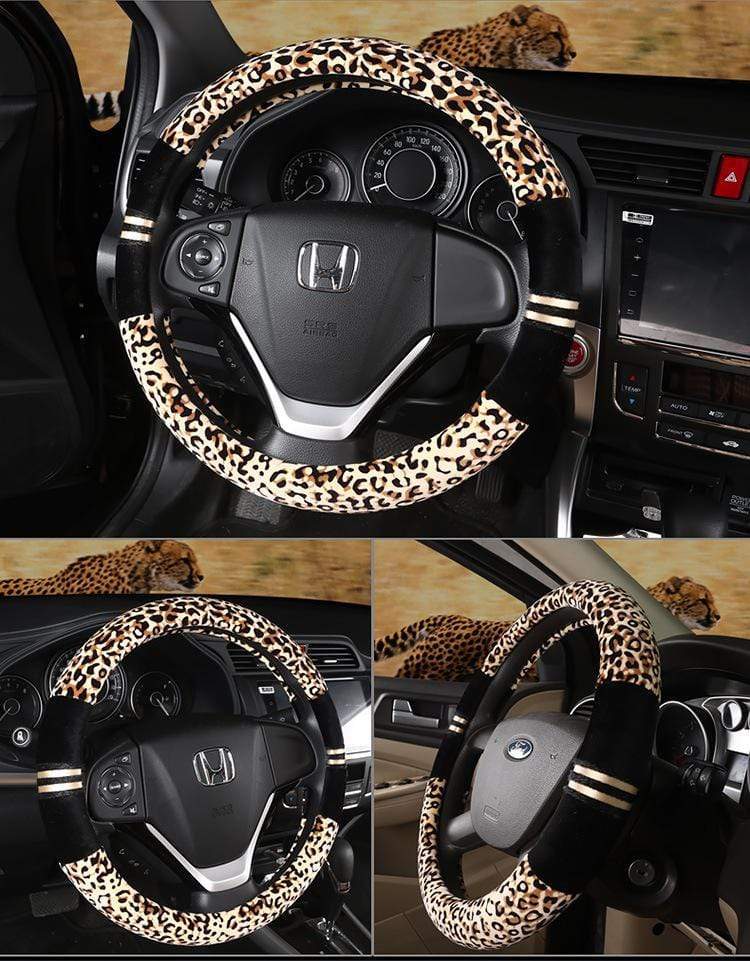 Gadget Gerbil Leopard Print Steering Wheel Cover