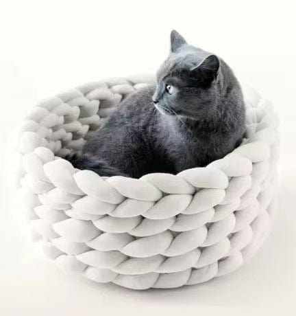 Gadget Gerbil Light Brown / 30cm Cat House Cushion Soft Long Plush Warm Pet Mat Cute Kennel Cat Sleeping Basket Bed Round Fluffy Comfortable Touch Pet Products