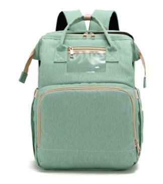 Gadget Gerbil Light green Diaper Backpack With Changing Bed