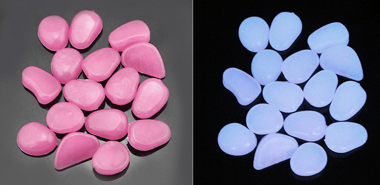 Gadget Gerbil Light purple / 50PCS Glow In The Dark Garden Pebbles