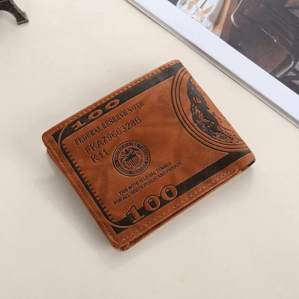Men's 100 Dollar Bill Leather Wallet [FREE Shipping] – Gadget Gerbil