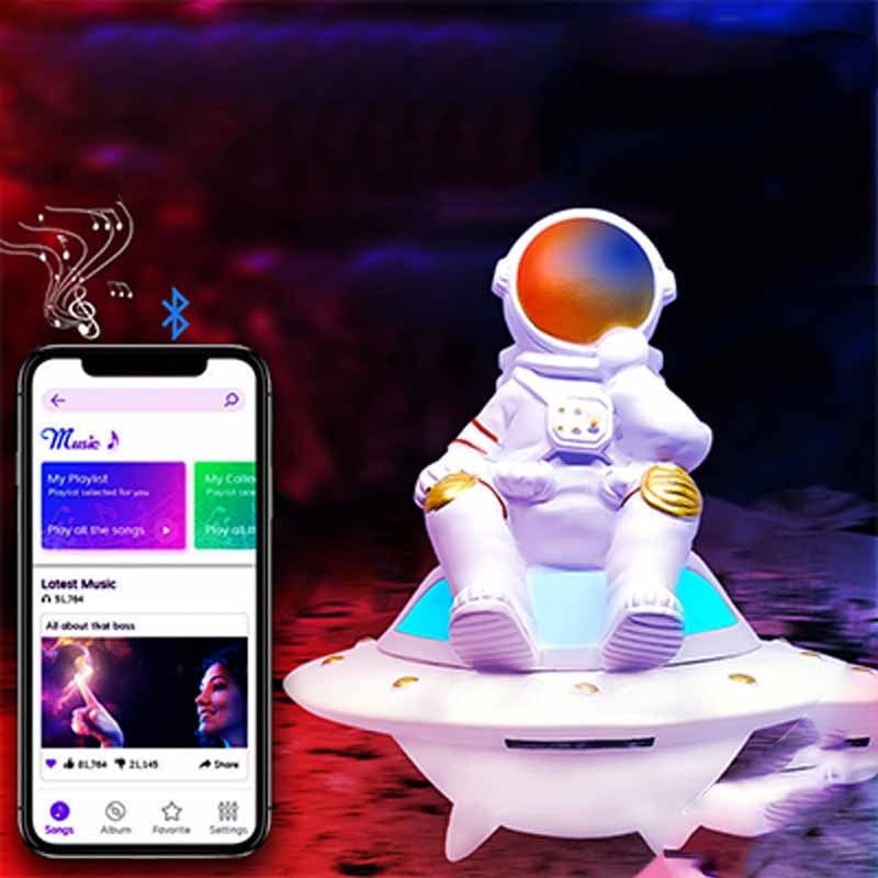 Gadget Gerbil Moon Light UFO Astronaut Luminous Wireless Bluetooth TWS Speakers Creative Birthday Gift Decoration Loudspeaker Support TF FM
