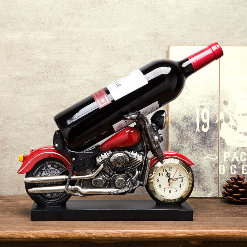 Gadget Gerbil Motorcycle Clock Wine Bottle Holder