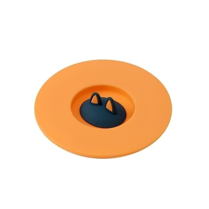 Gadget Gerbil Orange Cat Ear Silicone Sealing Lid