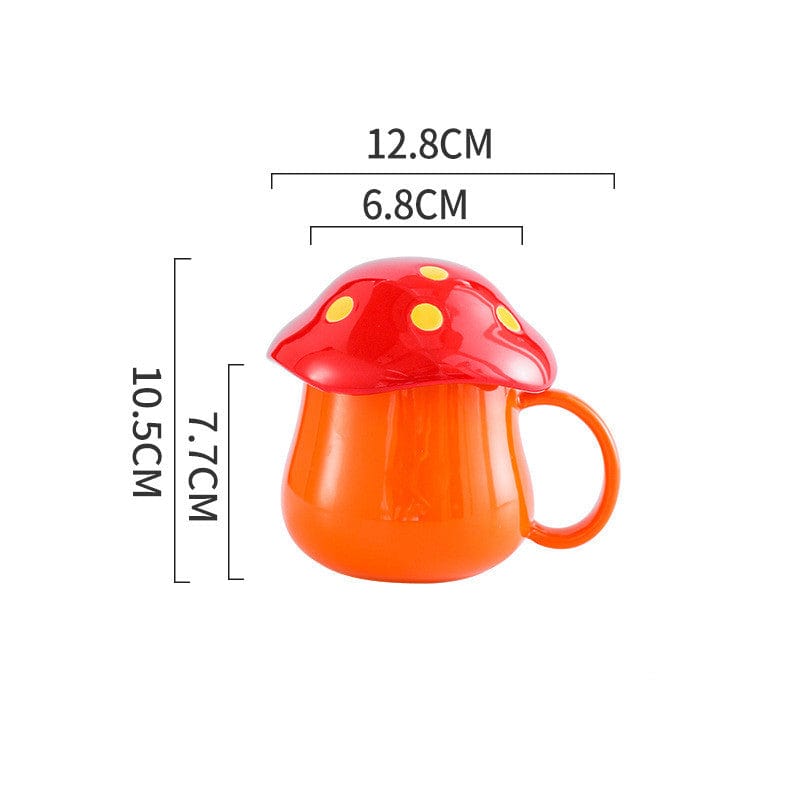 Gadget Gerbil Orange Creative Mushroom Ceramic Cup Student Lovers Cup