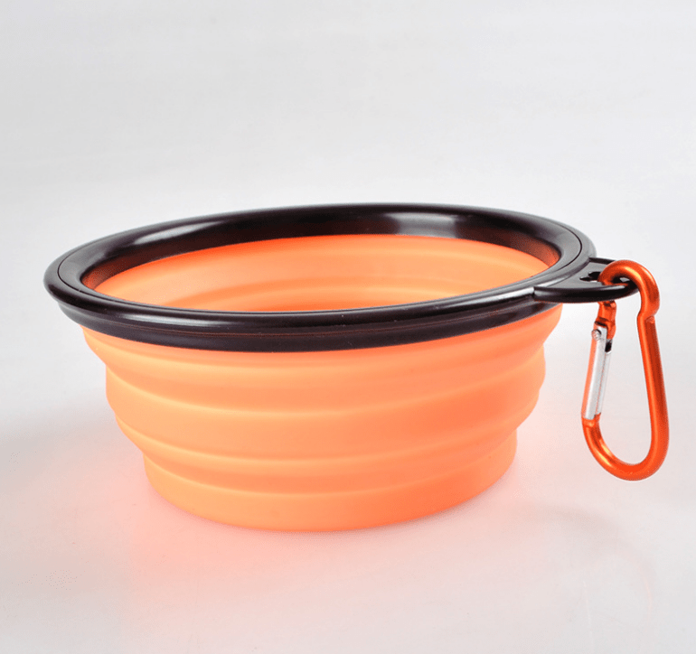 Gadget Gerbil Orange L Collapsible Silicone Dog Bowl
