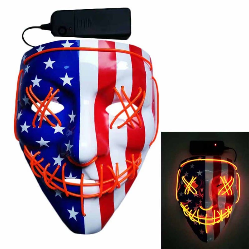 Gadget Gerbil Orange LED USA Flag Purge Mask