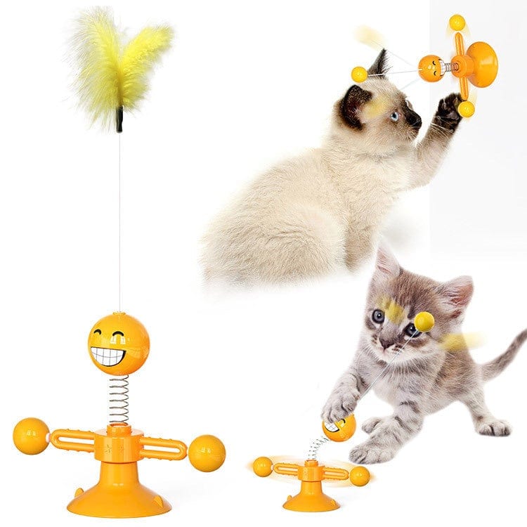Gadget Gerbil Orange Spring man Cat Turntable Cat Windmill  Glowing Toy