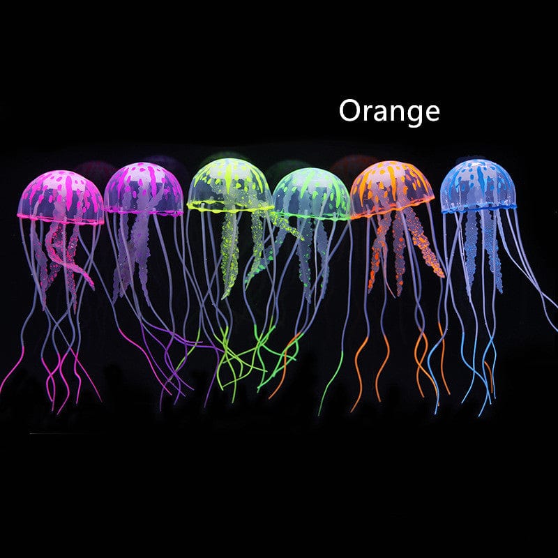 Gadget Gerbil Orange Suction Cup Jellyfish Fish Tank Light