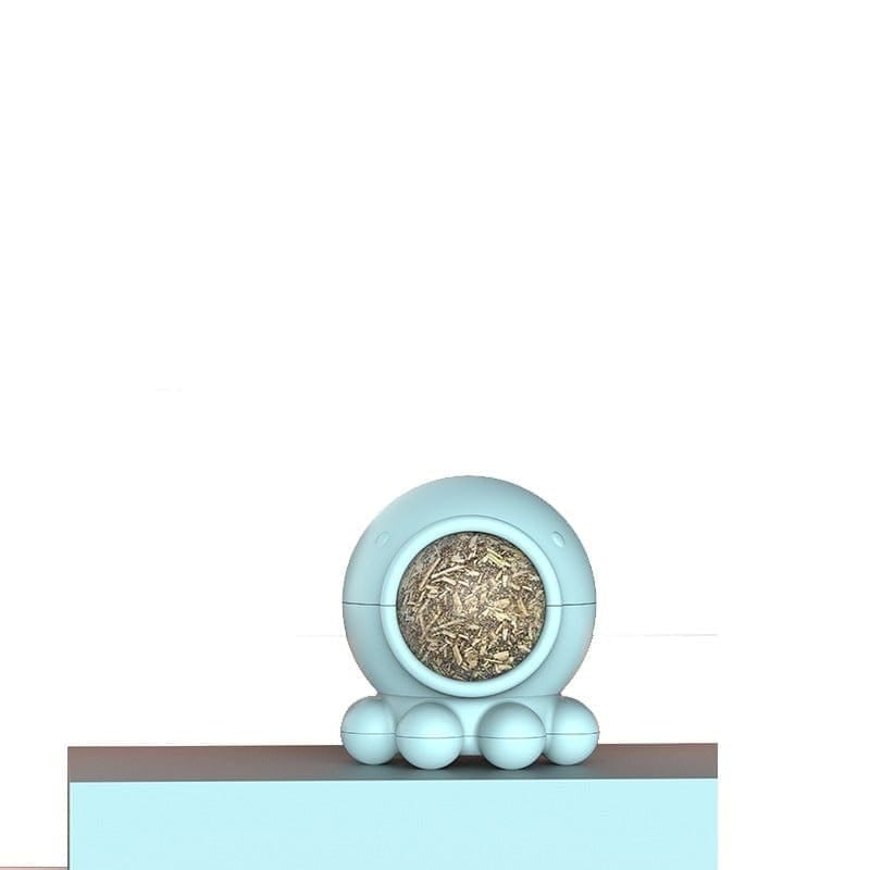 Gadget Gerbil Ordinary / Blue Octopus Catnip Toy Ball Licking Fun 360 Rotating Molar