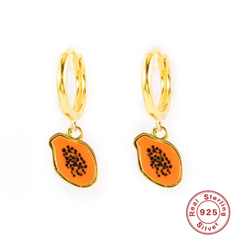 Gadget Gerbil Pawpaw Fruit Pendant Drop Oil Earring Earrings Fashion Simple Creative Earring Earrings