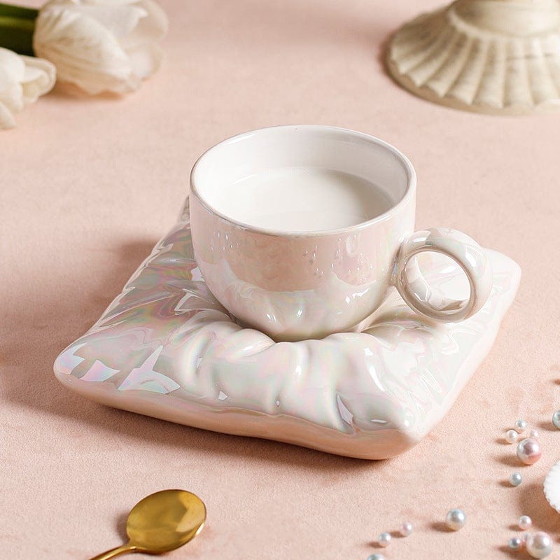 Gadget Gerbil Pearl Ceramic Cup With Pillow Coaster