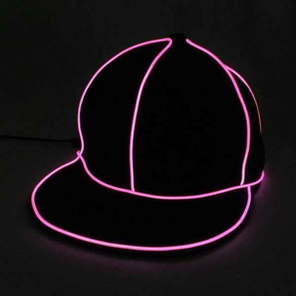Gadget Gerbil Pink / 1.5V New flat edge EL light hat Men's light baseball cap hiphop street dance tide fluorescent hip hop hat