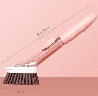 Gadget Gerbil Pink 1set handle Brush 2 In 1 Dishwashing Handle Cleaning Brush