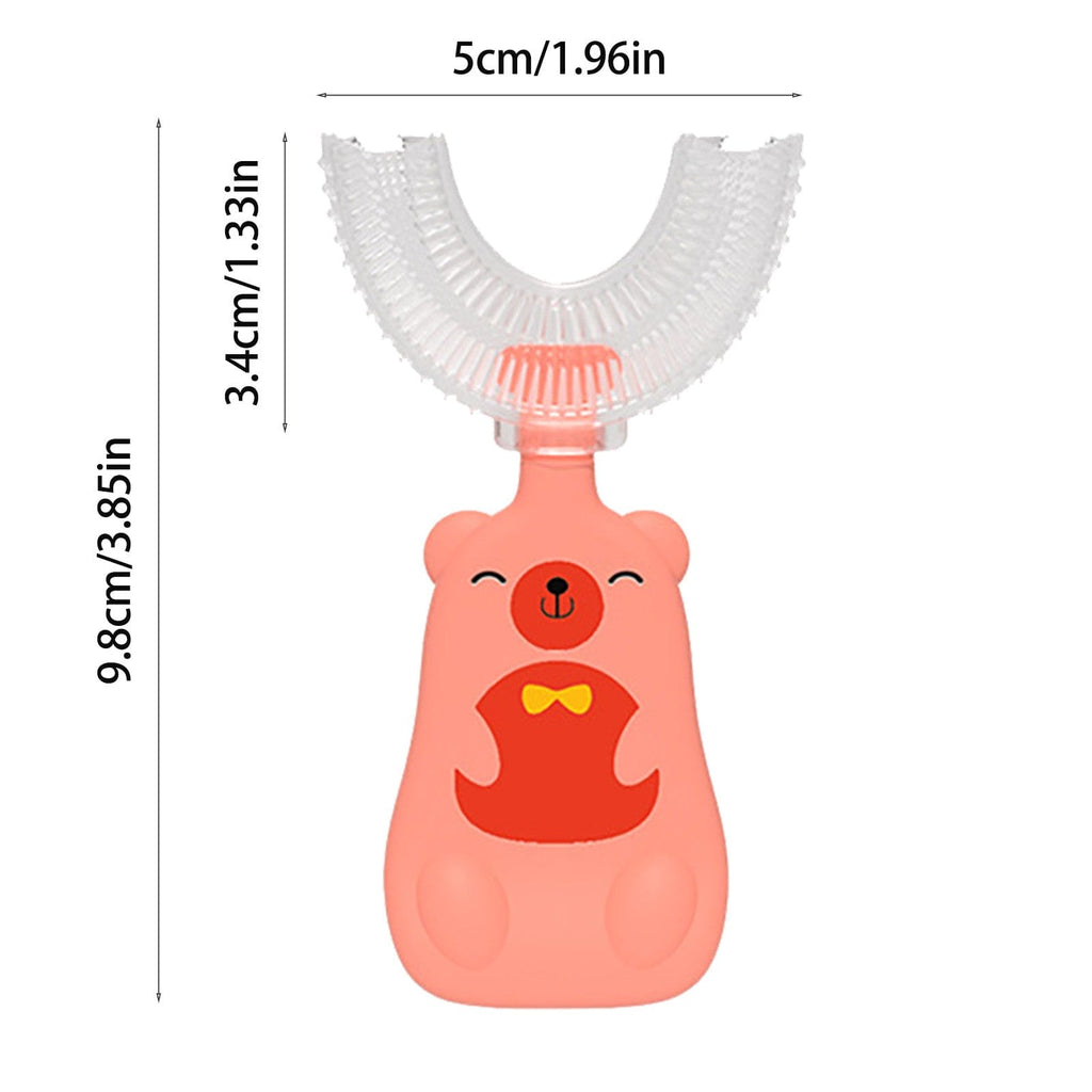 Gadget Gerbil Pink / 2-6 years old Bear U-Shaped Kids Toothbrush