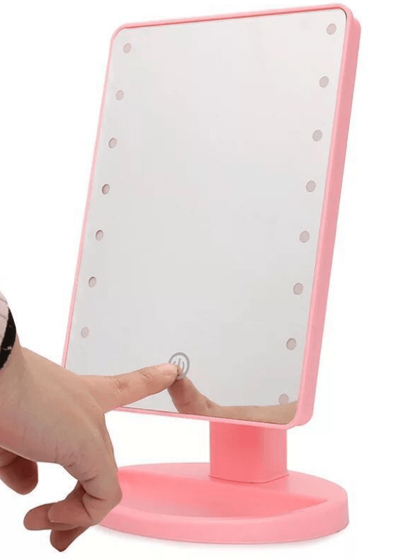 Gadget Gerbil Pink 22 lights 16-22 Light LED Touch Dimmable Makeup Vanity Mirror