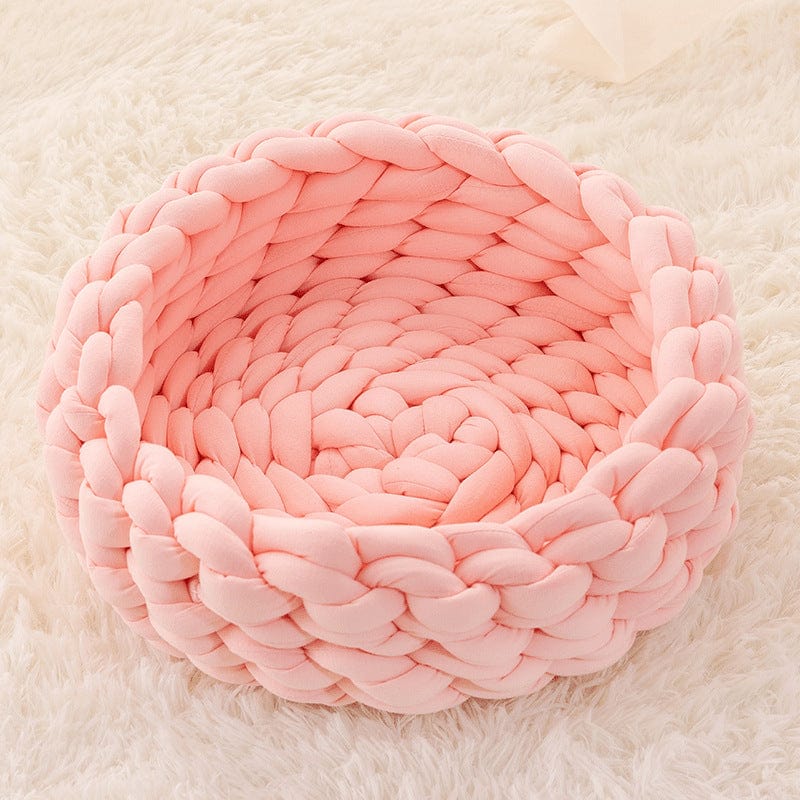 Gadget Gerbil Pink / 30cm Cat House Cushion Soft Long Plush Warm Pet Mat Cute Kennel Cat Sleeping Basket Bed Round Fluffy Comfortable Touch Pet Products