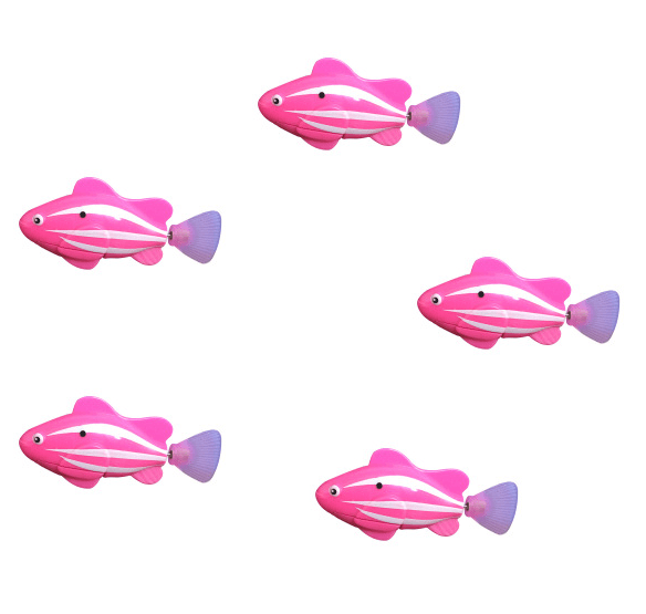Gadget Gerbil Pink 5pcs Swimming Fish Bath Toy