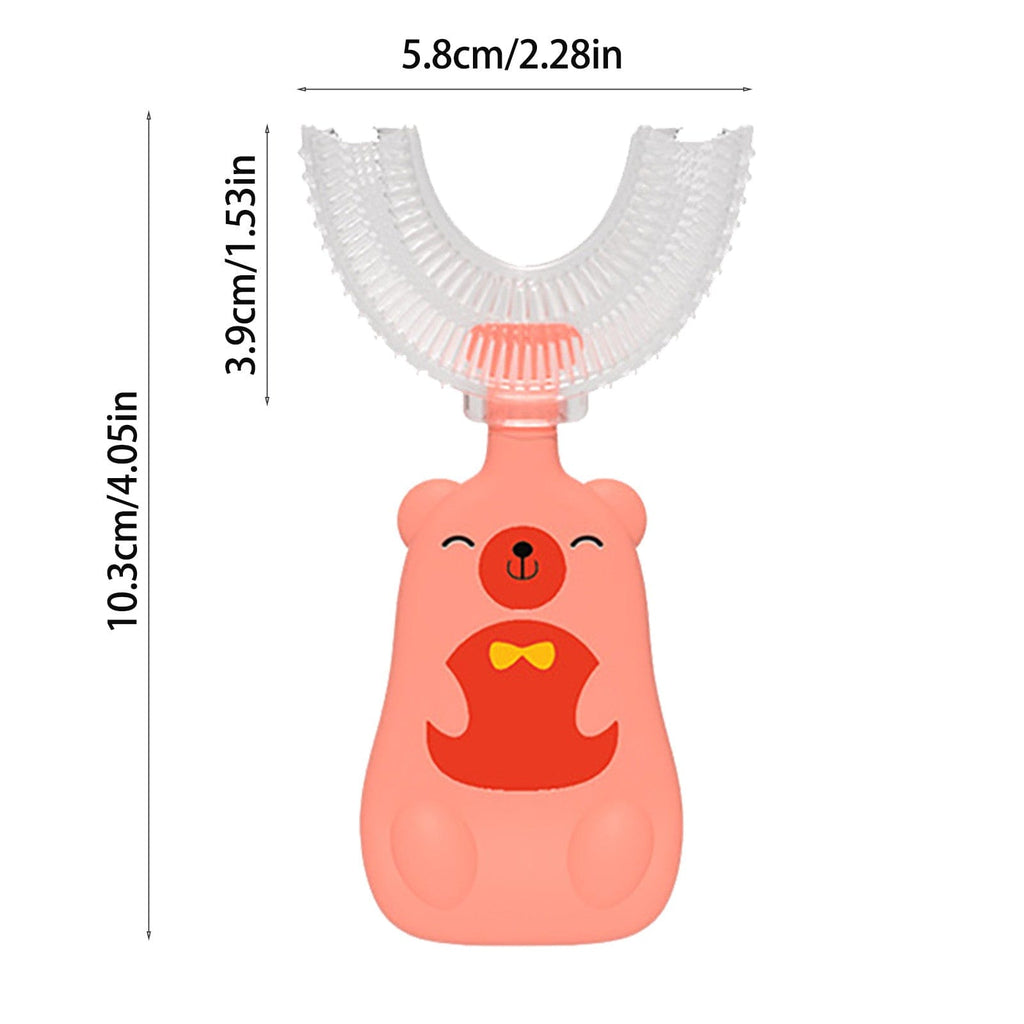 Gadget Gerbil Pink / 6-12 years old Bear U-Shaped Kids Toothbrush