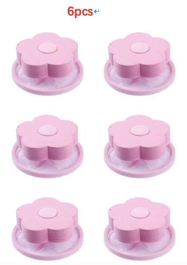 Gadget Gerbil Pink / 6 pcs Float Filter For Washing Machine Hair Remover