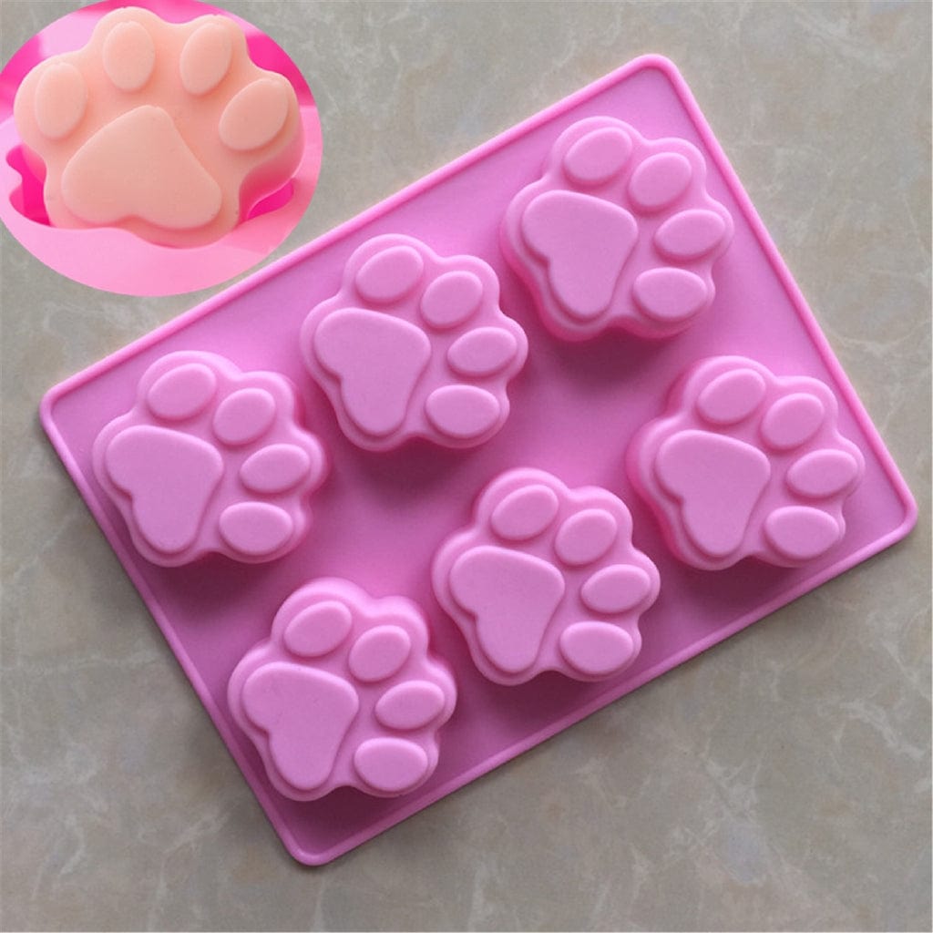 Gadget Gerbil Pink / 6 Slot Silicone Paw Shaped Baking Mold